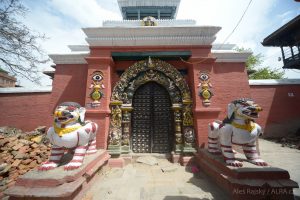 Chrámy v Káthmándú na náměstí Durbar.