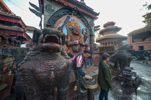 Nepál - Bohyně Kálí na náměstí Durbar v Kátmándú